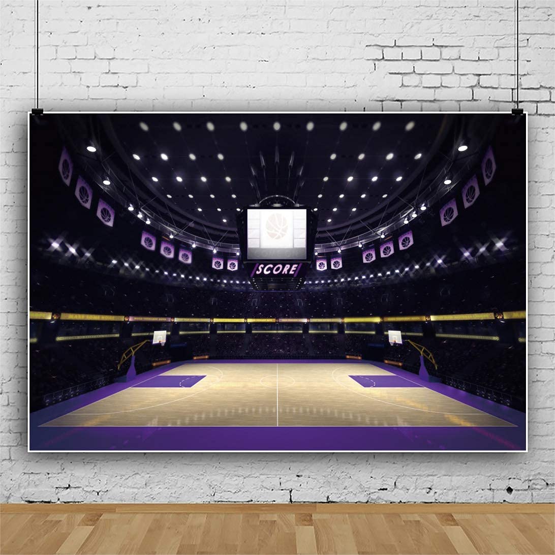 CSFOTO 8x6ft Basketball Court Backdrop - Sports Party Decor for Kids & Adults