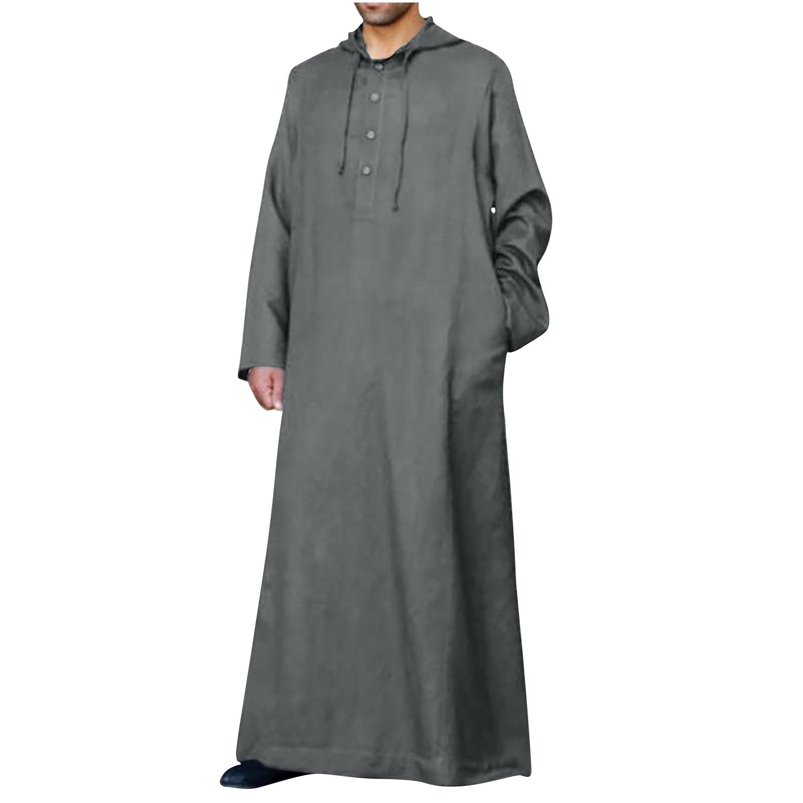 Premium Men's Islamic Thobe Kaftan - Saudi Arabian Style Long Dress Robe for Muslim Prayer | Dubai Abaya Middle Eastern Gown for Eid, Mosque & Special Occasions