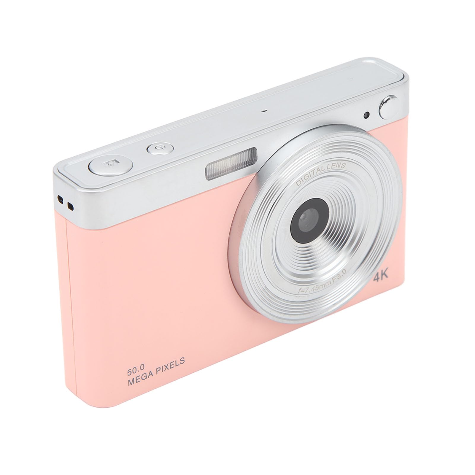 2.88in IPS Screen 50MP 4K Digital Camera with 16X Digital Zoom - Compact HD Vlogging Camera for YouTube, Travel Photography, and Outdoor Adventures (Rose Pink)