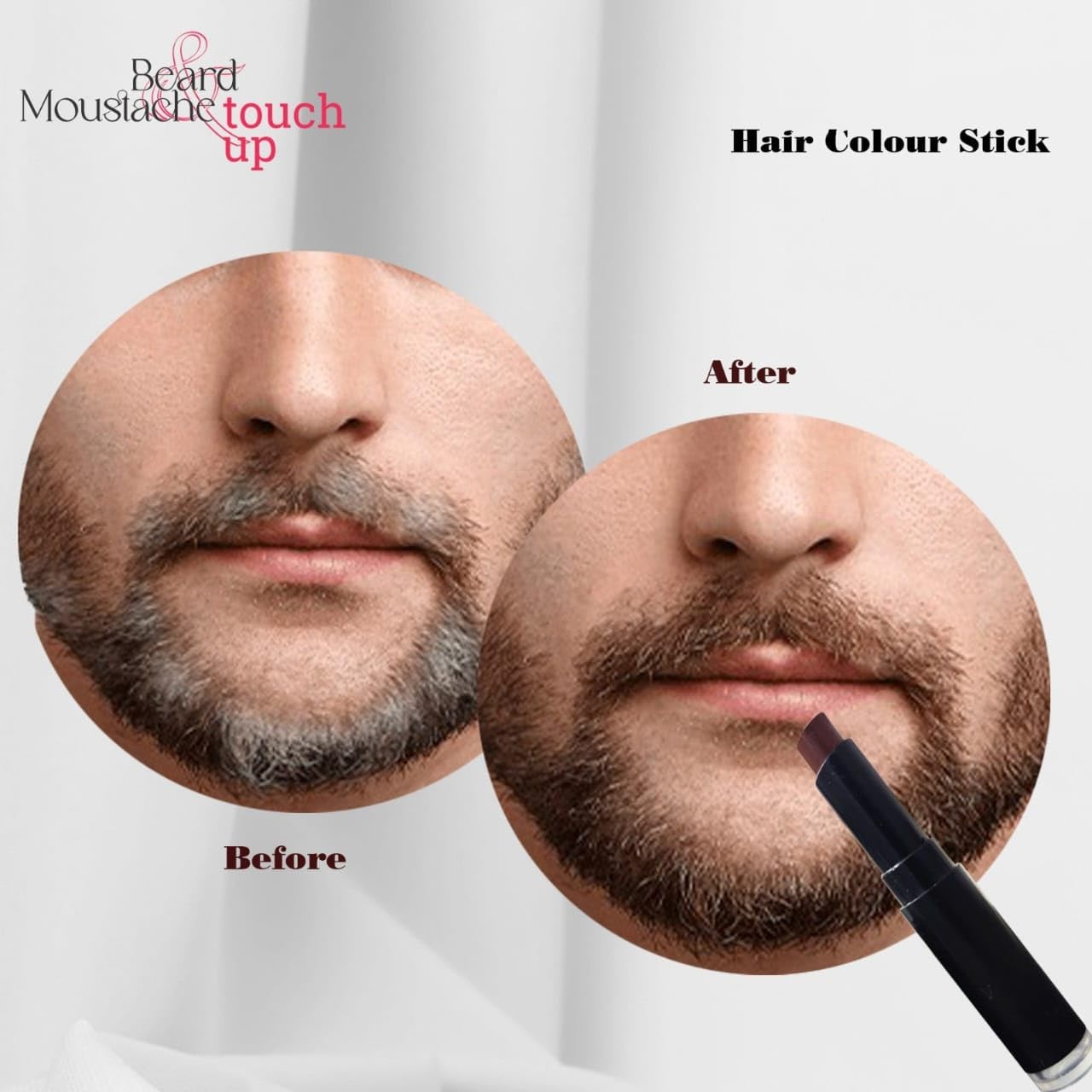 Bisleri Instant Hair Color Streaking Stick for Beard & Mustache - Natural Hair Tone, 3g, Brown | Quick & Easy Touch-Up for Men's Facial Hair | Perfect for Travel, Grooming, and Everyday Use