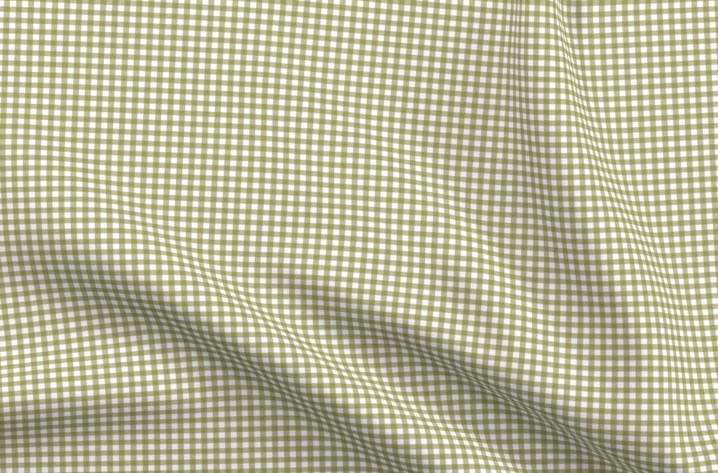 Olive Green Gingham Printed Satin Fabric Fat Quarter - Premium Spoonflower Fabric for Sewing, Lining, Apparel, Fashion, Blankets & Home Decor - Perfect for DIY Projects, Quilting, and Crafting