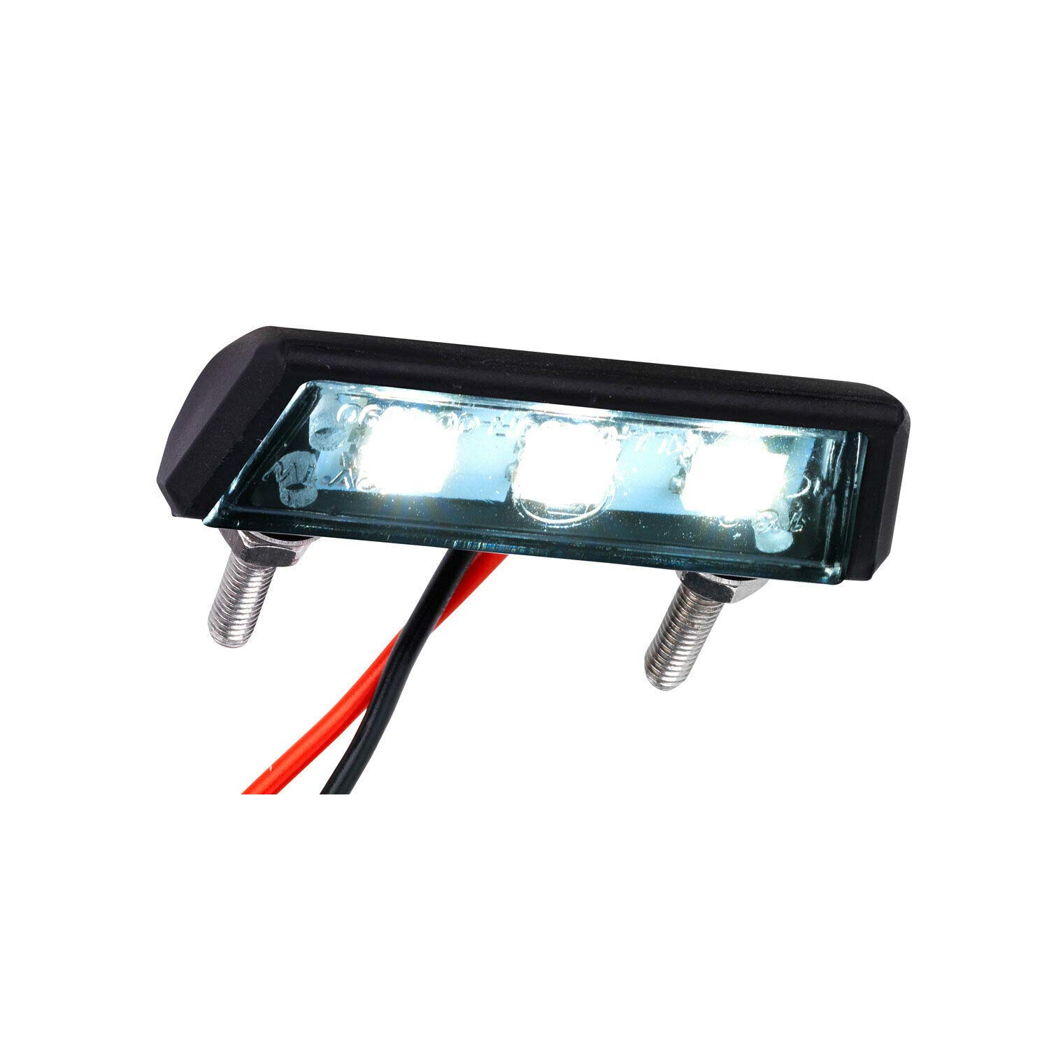 Universal 12V 3-LED Motorcycle License Plate Light - E-Mark Certified, Waterproof, Fits Trucks, ATVs, Vans & More | Perfect for Night Riding & Vehicle Customization