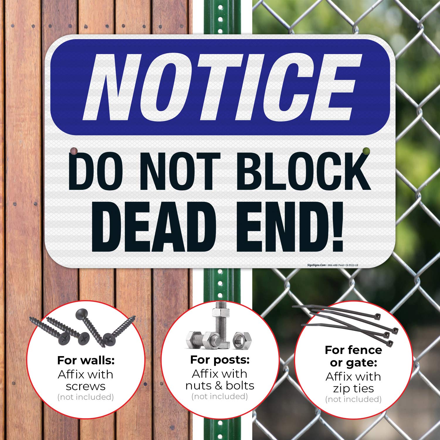 OSHA Compliant Do Not Block Dead End Sign - 12x18 Inches, 3M EGP Reflective .063 Aluminum, Fade Resistant for Indoor/Outdoor Use - Made in USA | Perfect for Warehouse Safety, Road Construction & Building Exits