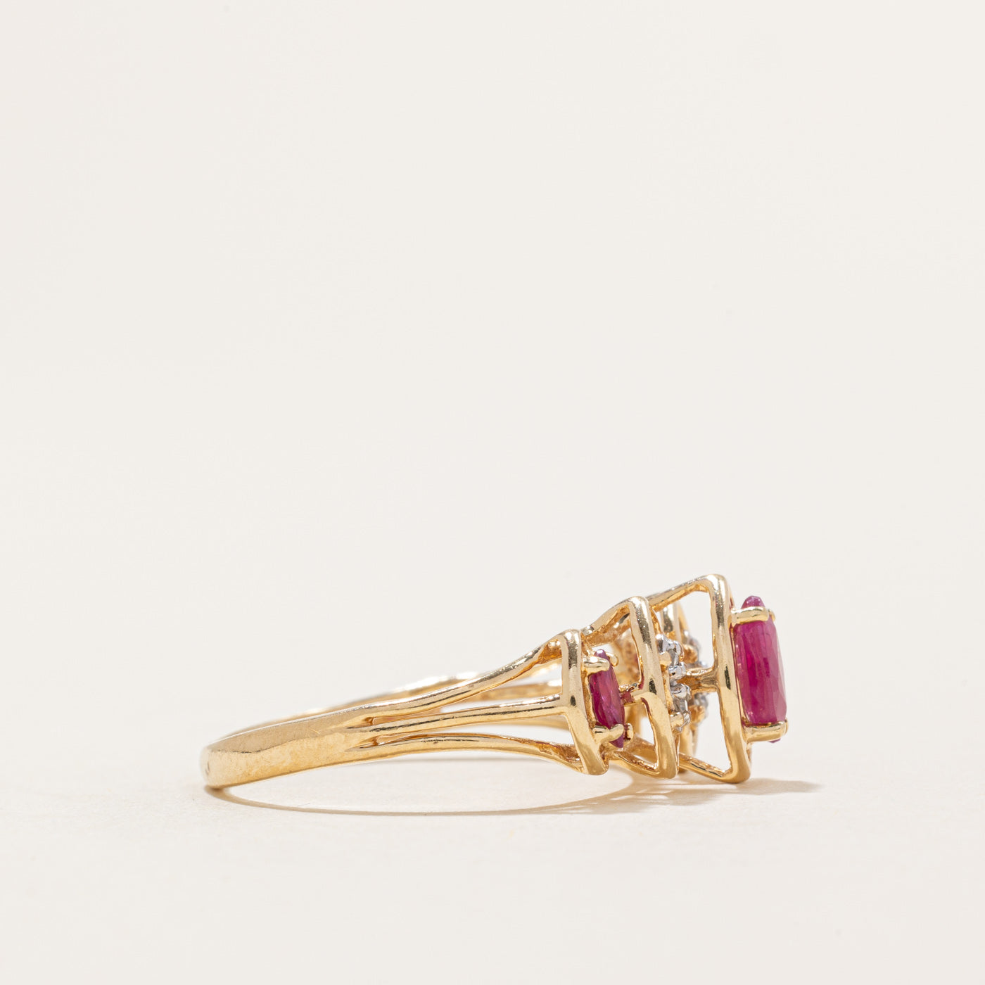 Exquisite Marquise Cut Ruby & Diamond Ring - 0.33ctw Ruby & 0.02ctw Diamonds - Size 6 - Perfect for Engagement, Anniversary & Special Occasions