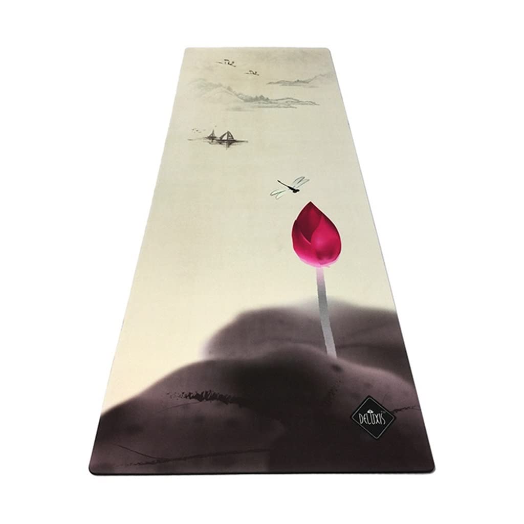 KJHD Extra Wide Suede Yoga Mat - Foldable Travel & Fitness Mat for Yoga, Pilates, Gymnastics - Non-Slip Rubber Exercise Mat (1830x610x3.5mm) - Perfect for Home Workouts, Studio Classes & Travel