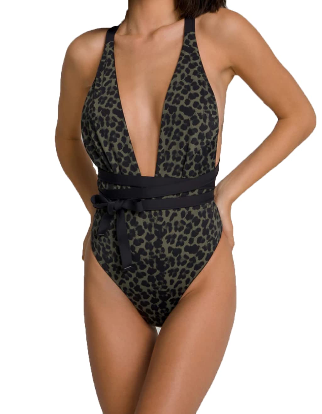 Good American Women's Reversible Dip Dive Wrap One Piece Swimsuit - Sexy High Waisted Bathing Suit for Beach, Pool & Vacation | Tummy Control Swimwear