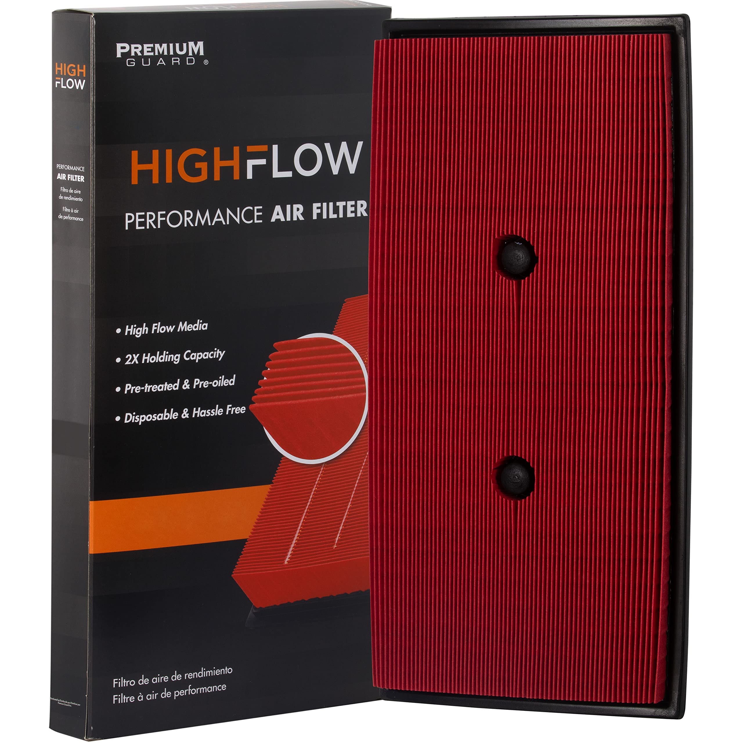 HighFlow PA9950X Premium Pre-Oiled Disposable Engine Air Filter - Compatible with 2012-2019 Mercedes-Benz E300 E350 E400 GLE350 ML350 GLK350 C300 | High Performance Replacement Air Filter for Improved Engine Efficiency & Fuel Economy | Perfect for City Driving, Highway Commuting & Off-Road Adventures