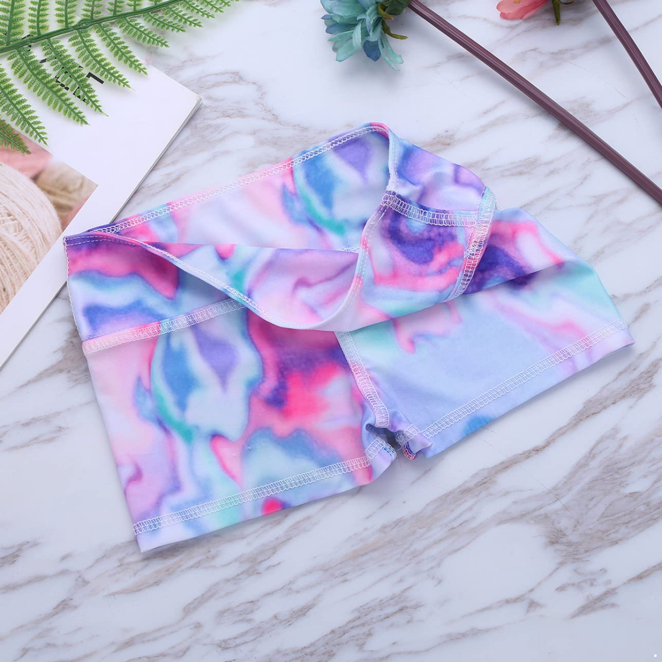 Girls Tie Dye Athletic Shorts - Gymnastics Dance Yoga Running Workout Booty Shorts for Kids - Perfect for Gym, Tumbling & Active Play
