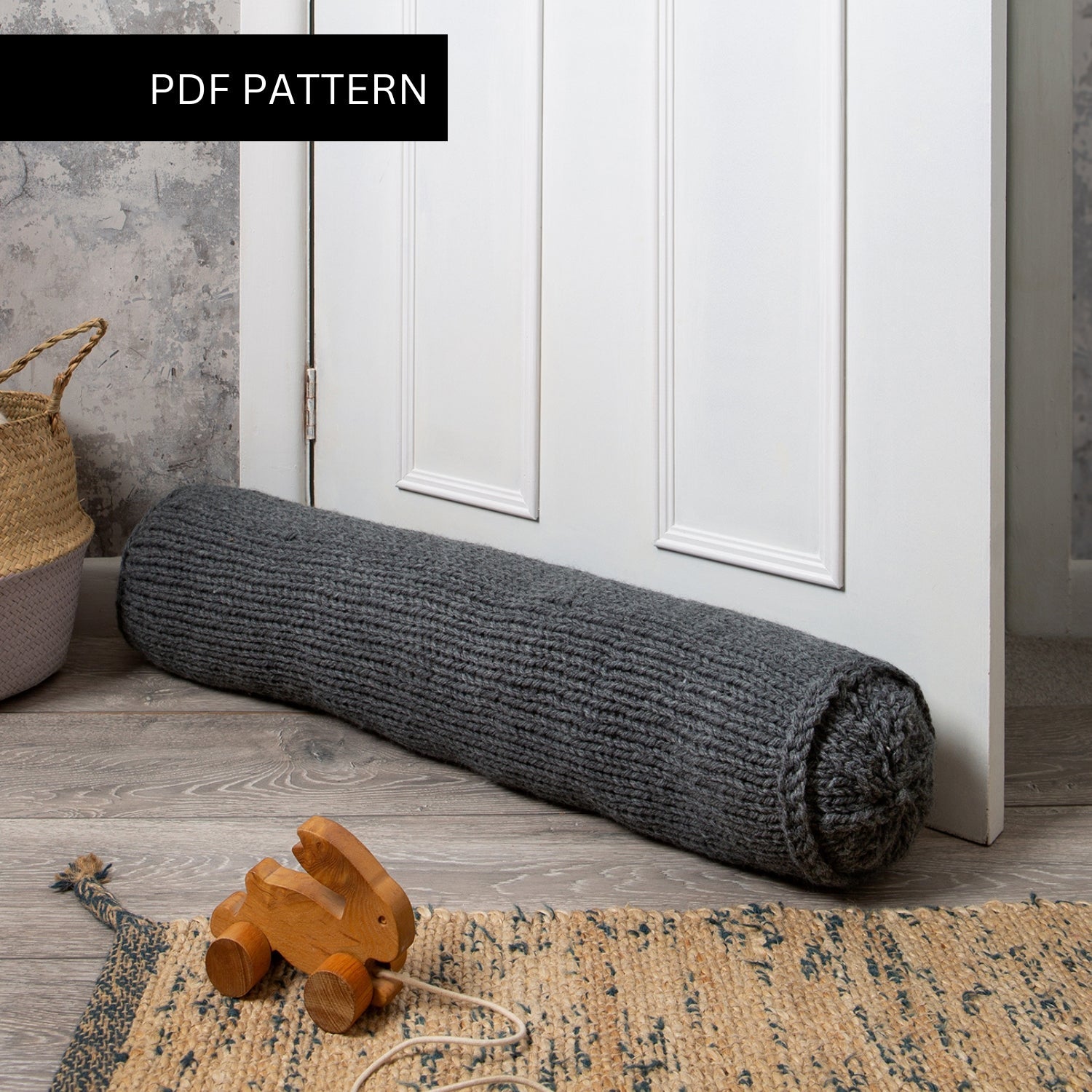Draught Excluder Knitting PDF Pattern - DIY Home Insulation for Doors & Windows - Perfect for Winter Energy Savings & Cozy Home Decor