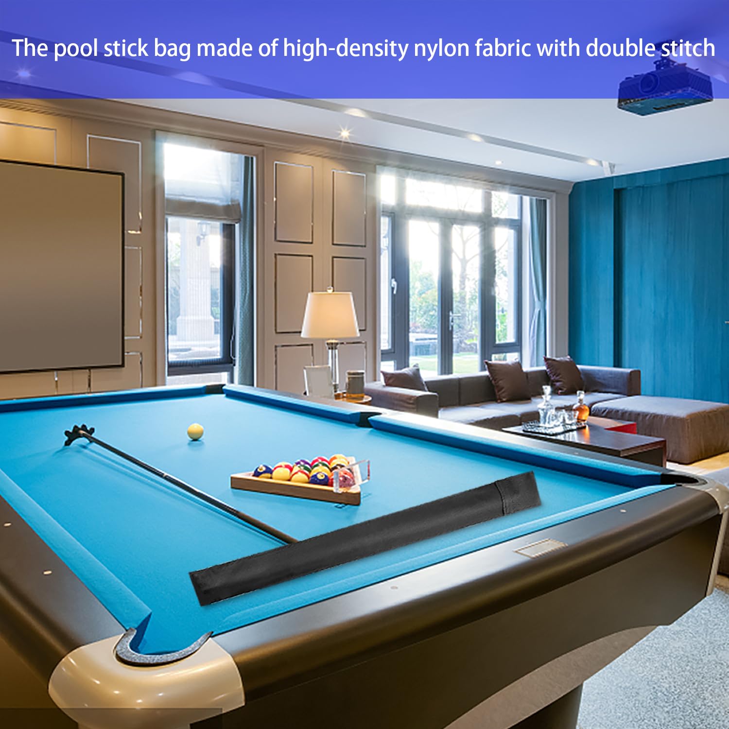 MoMbod 2-Piece Billiard Pool Cue Case Set - Soft Protective Storage Bag for 1/2 Cue Sticks, 32