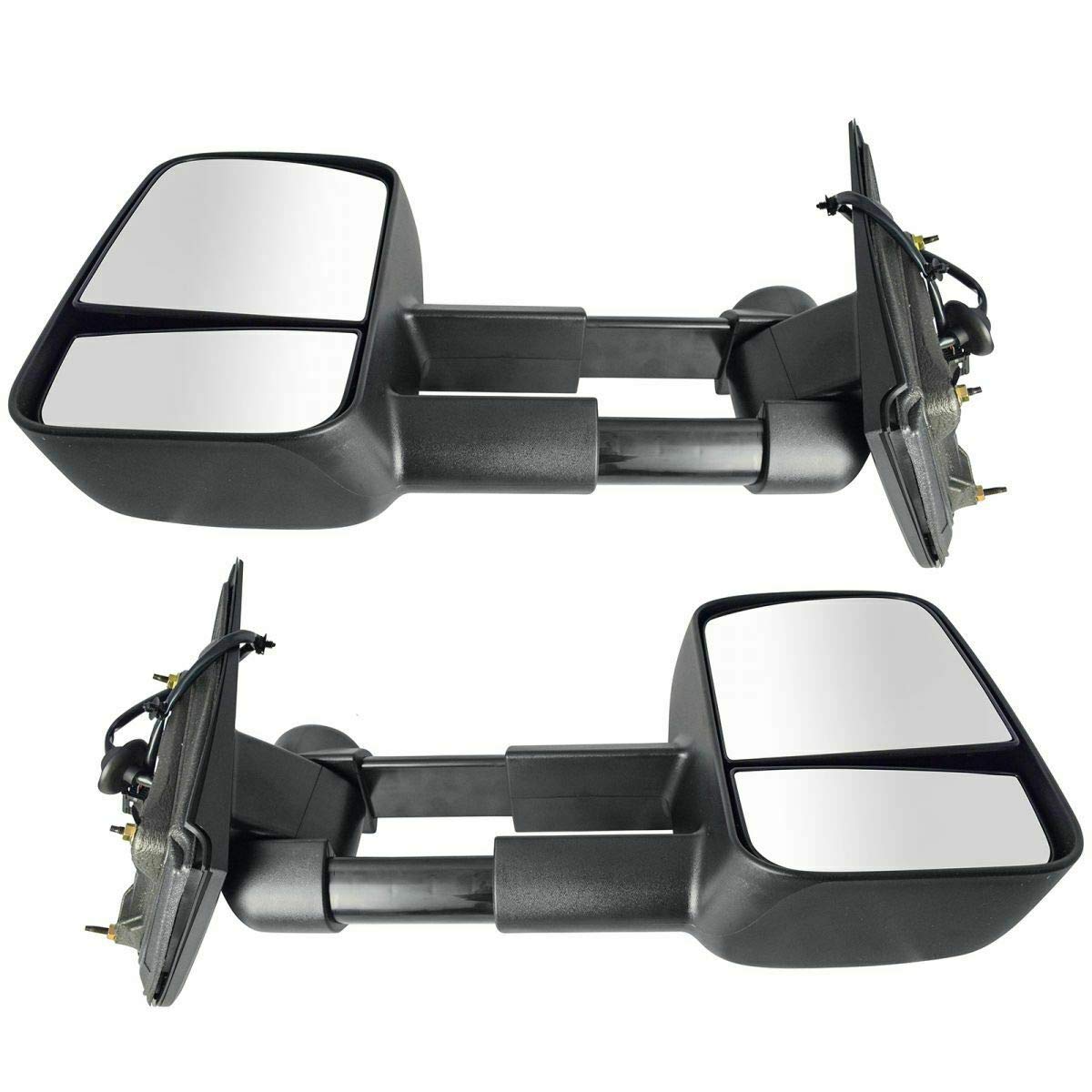 Power Heated Textured Black Tow Mirror Pair Set TR00012 - Durable & Stylish Replacement for Trucks & SUVs - Perfect for Towing, Night Driving & Extreme Weather Conditions