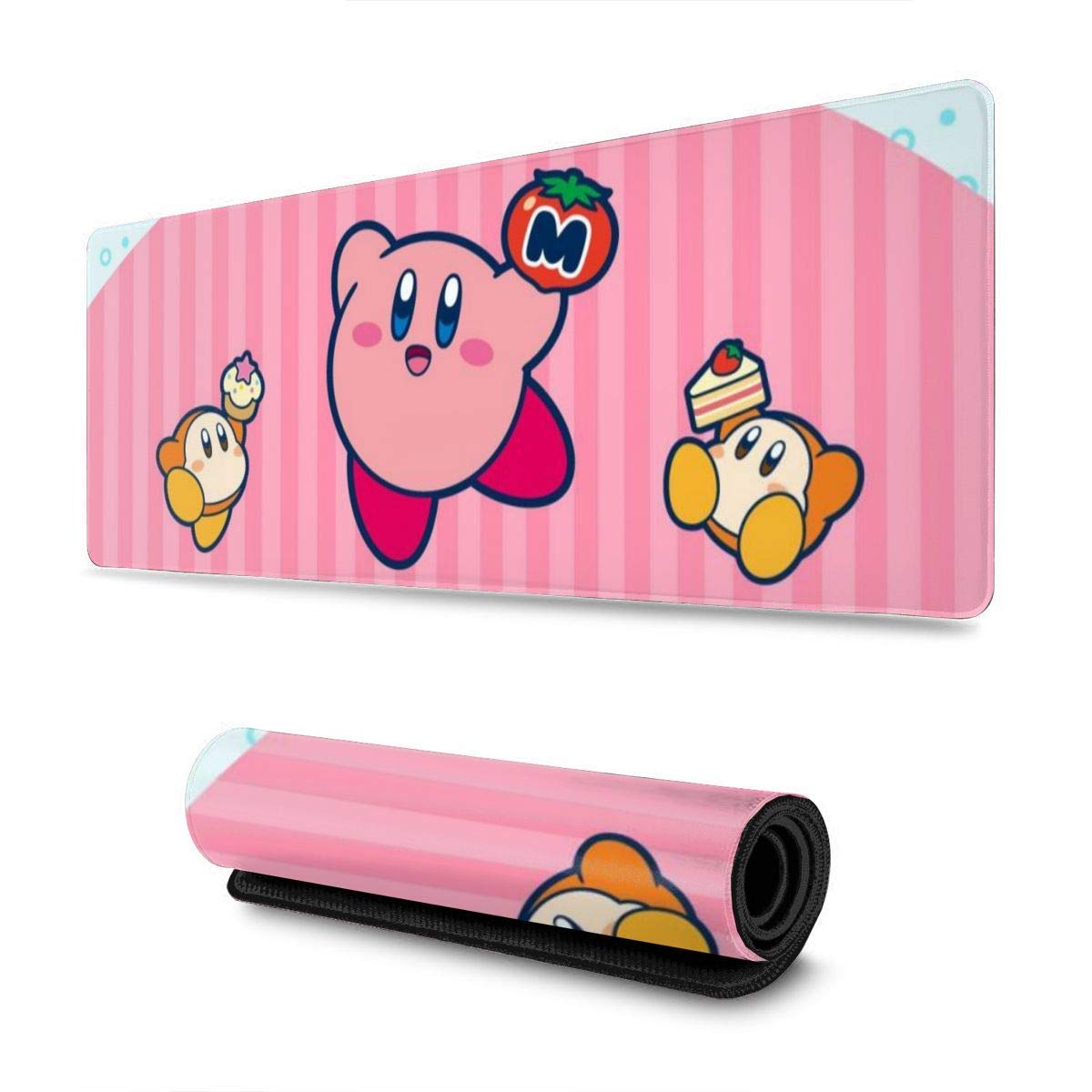 Kirby Mouse Pad - Non-Slip Rubber Base, Stitched Edge Gaming Mouse Mat (11.8x31.5 Inch) for PC, Laptop & Electronic Sports - Perfect for Extended Gaming Sessions & Office Work