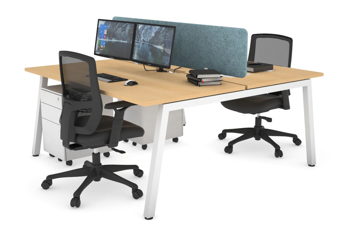 Quadro 2 Person Office Workstation Desk [1600L x 700W] - Perfect for Shared Workspaces & Home Offices