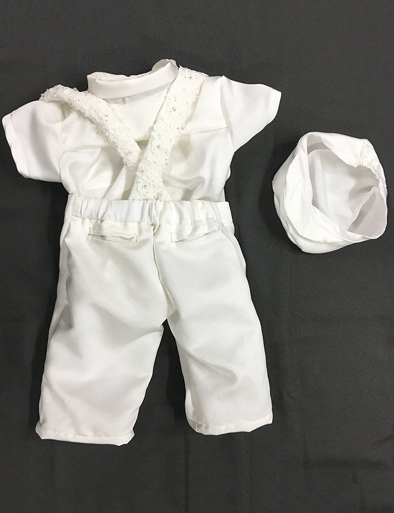 Baby Boys Baptism & Christening Outfits - Formal Suit Romper Set with Pants for Church Ceremonies, First Communion & Special Occasions