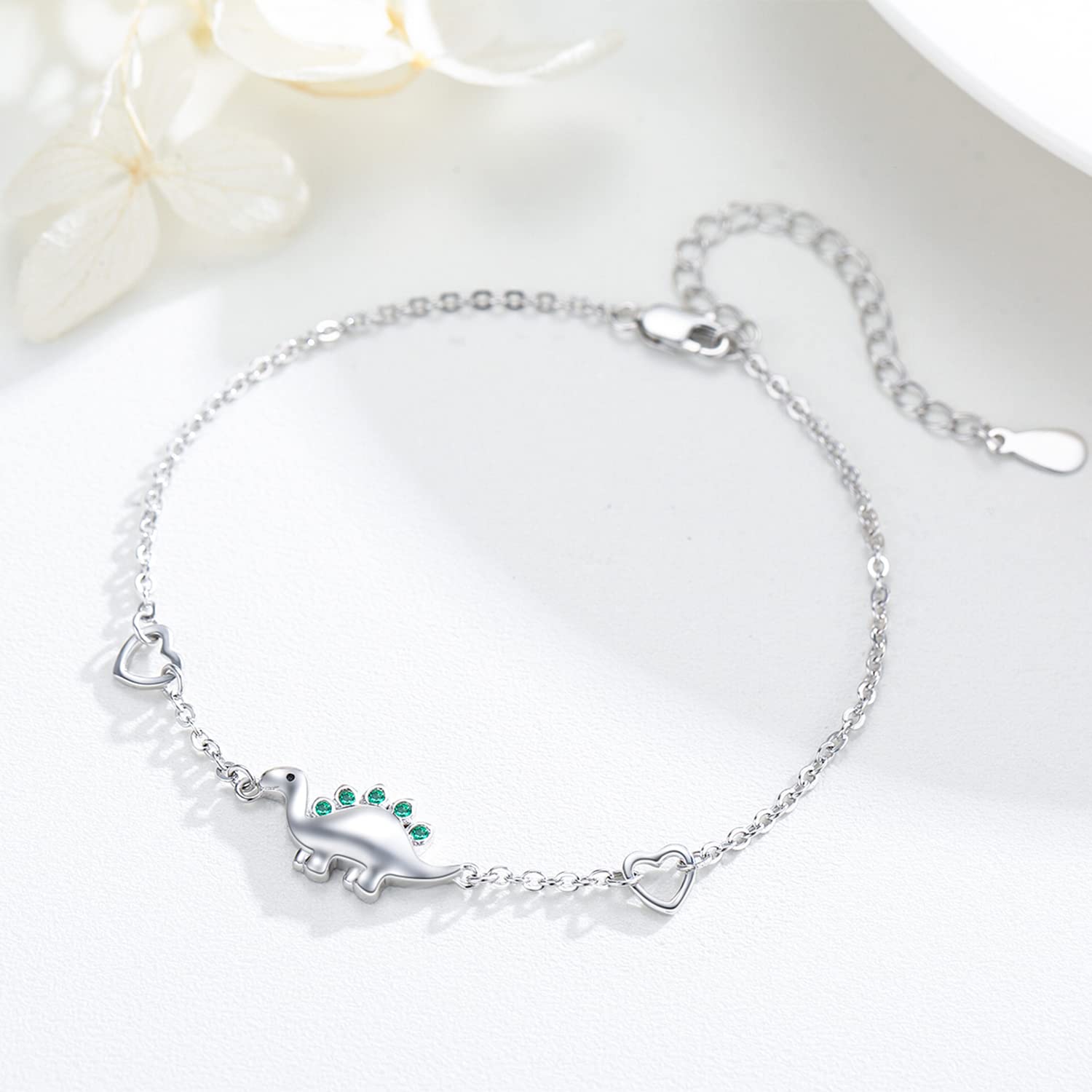 925 Sterling Silver Bracelet for Women - Dinosaur, Rose, Hummingbird, Infinite Love & Elephant Animal Charm Bracelets | Thoughtful Gift for Girlfriend, Wife, Daughter | Perfect for Birthdays, Anniversaries & Everyday Wear
