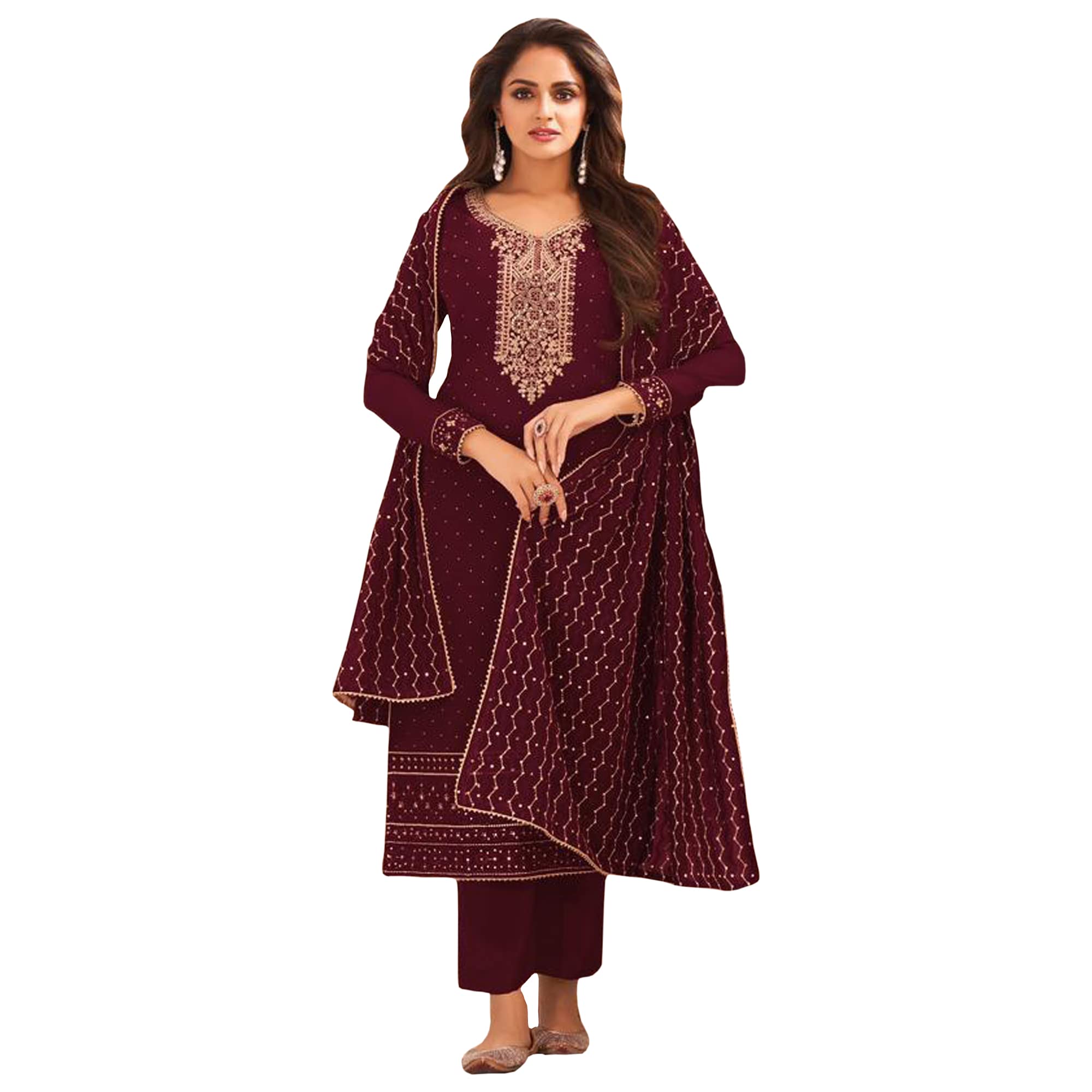 Exquisite Stitched Indian & Pakistani Designer Salwar Kameez Suits - Heavy Cotton Embroidered Lawn Outfits for Women | Perfect for Weddings, Festivals & Special Occasions