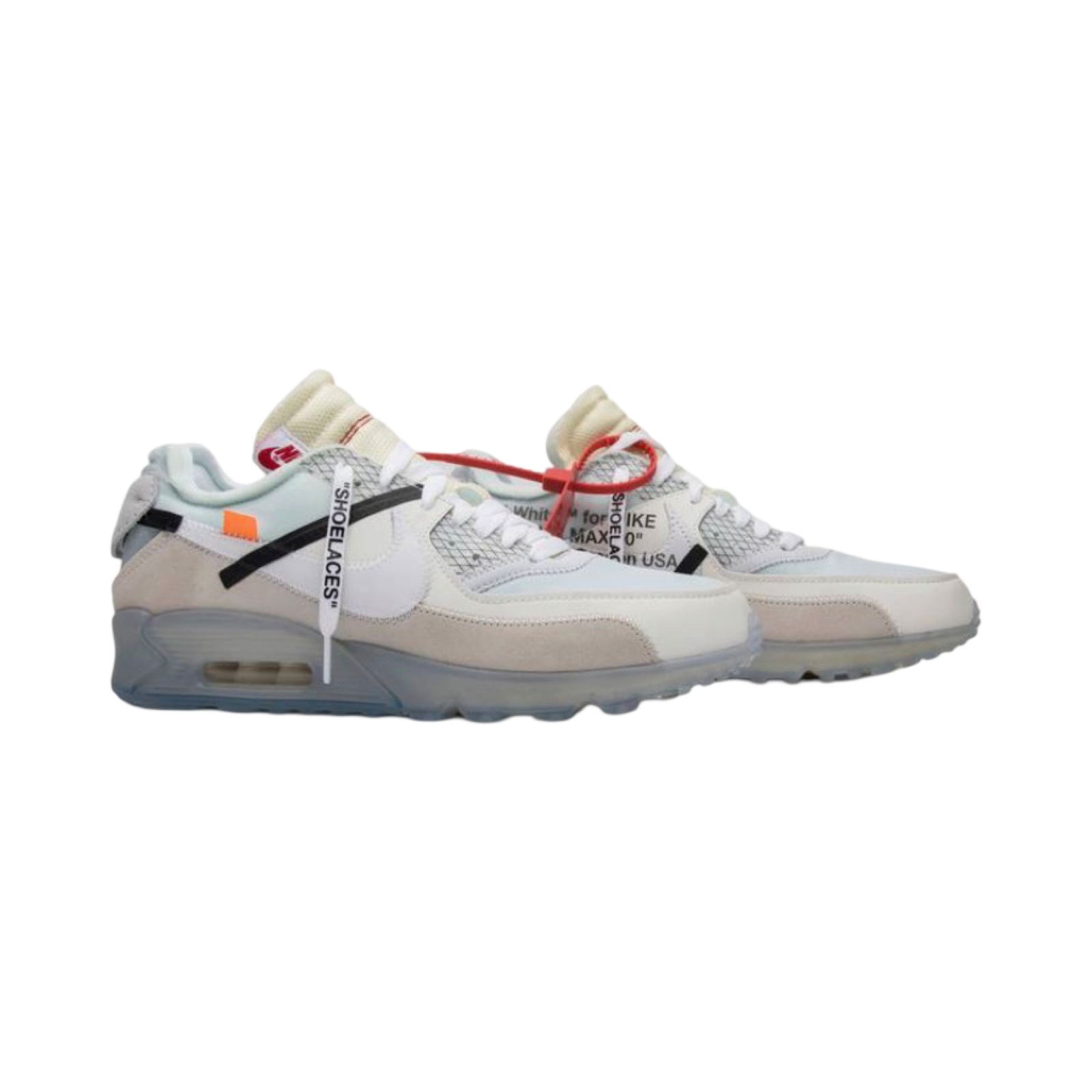 OFF WHITE x Nike Air Max 90 The Ten Sneakers - Sail White Muslin Colorway - Limited Edition Collaboration - Perfect for Streetwear & Sneaker Collectors