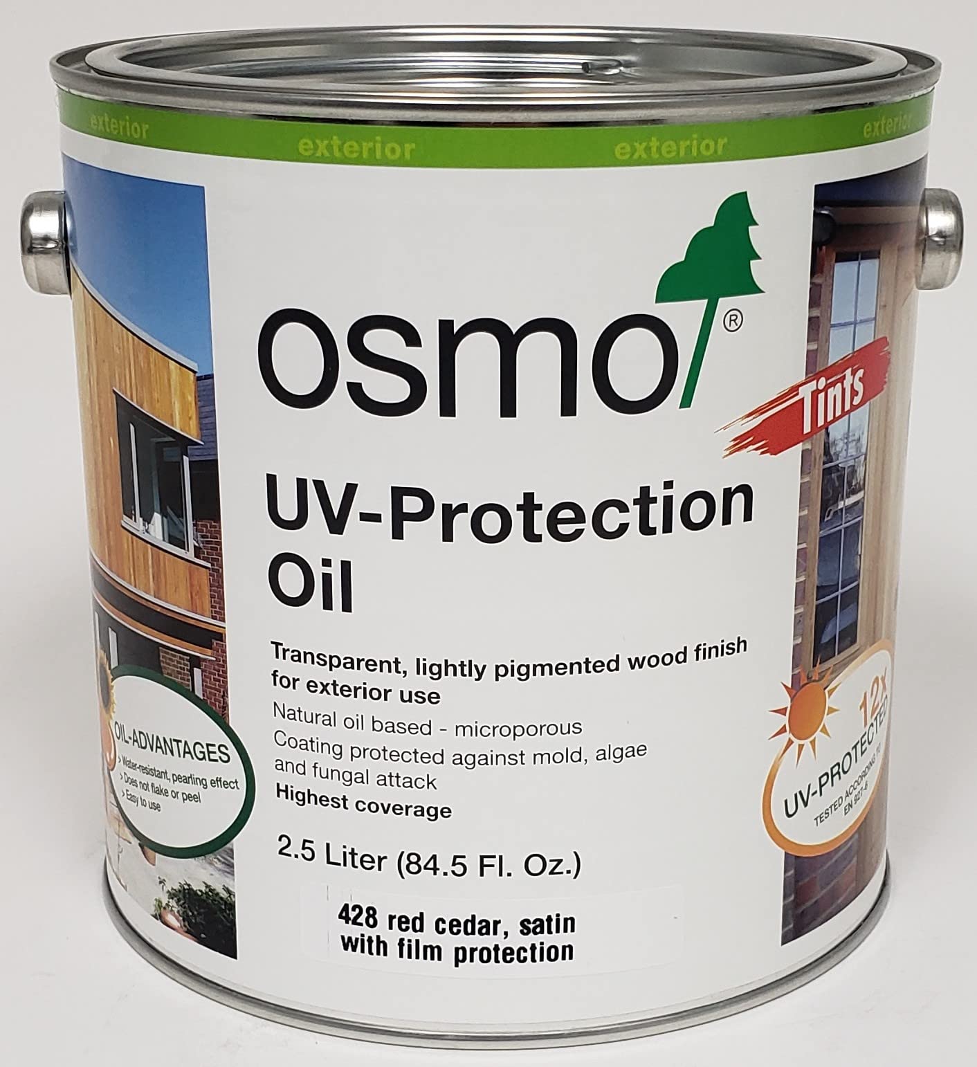 Osmo UV Protection Oil 428 Cedar 2.5L - Premium Wood Finish for Outdoor Furniture, Decks & Fences - Weatherproof & Long-Lasting Protection for Cedar Wood Surfaces