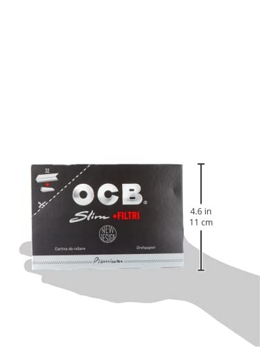 OCB Long Black Rolling Papers with Tips - 32 Packets | Premium Rolling Papers for Smooth Smoking Experience | Perfect for Rolling Cigarettes, Joints & Blunts at Home or Outdoors