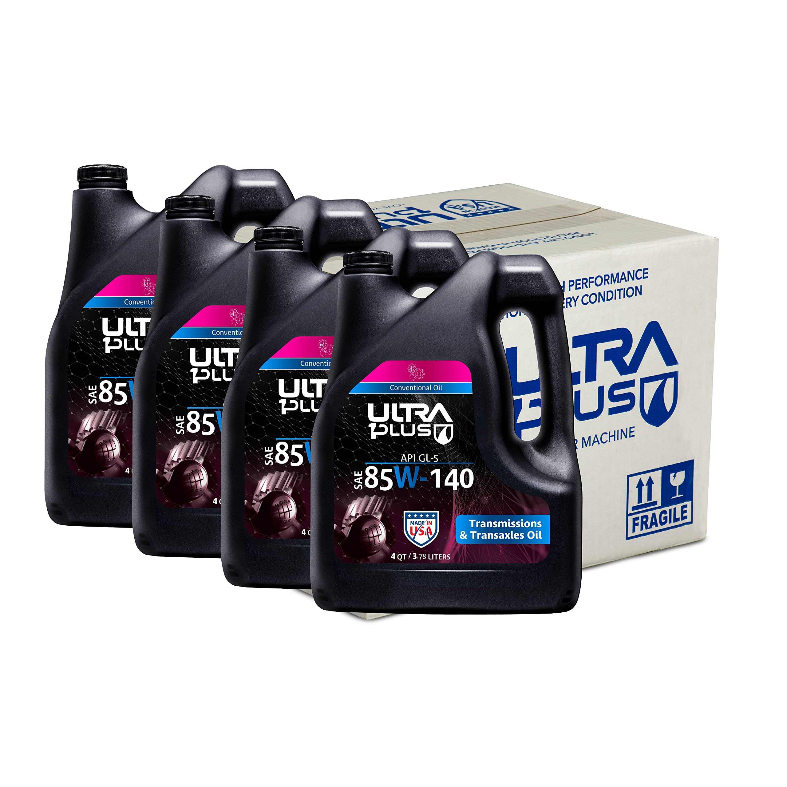SAE 85W-140 Conventional Gear Oil - API GL-5 Certified for Heavy-Duty Vehicles & Industrial Equipment - Ideal for Truck Differentials, Off-Road Vehicles & Construction Machinery