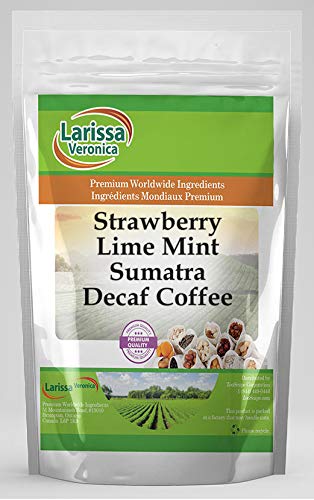 Premium Strawberry Lime Mint Sumatra Decaf Coffee - Gourmet Naturally Flavored Whole Bean Coffee (16 oz, 3-Pack) - Perfect for Relaxing Evenings, Office Breaks & Gift Giving