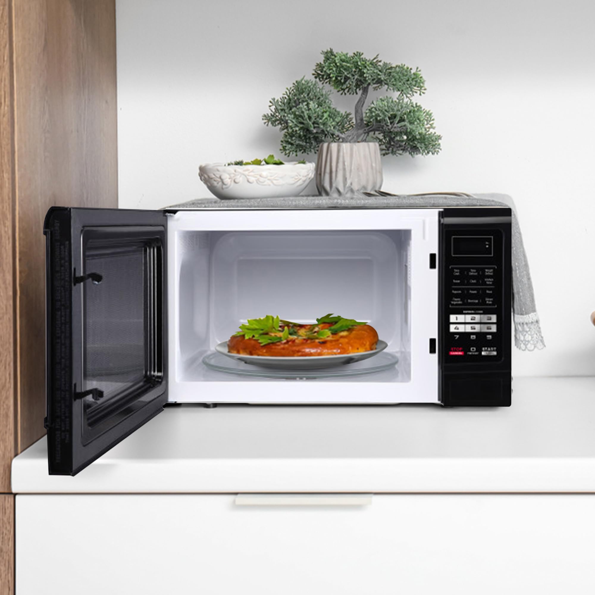 Magic Chef Countertop Microwave Oven - 1100W, 1.6 Cu Ft Compact Space-Saving Design, Black - Perfect for Small Kitchens, Dorms & Office Break Rooms