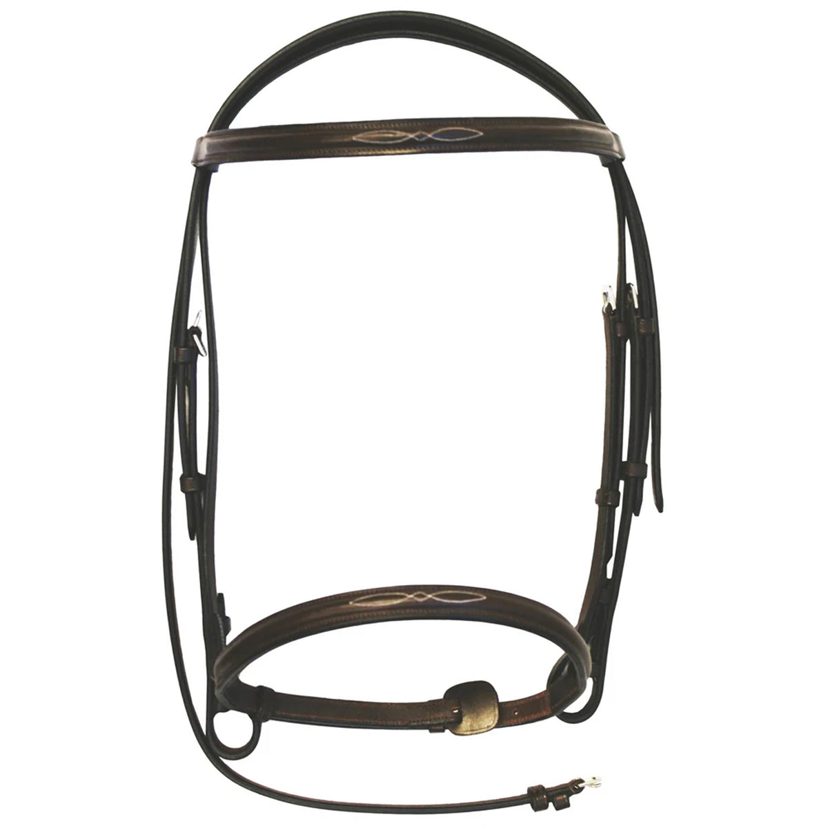 Premium HDR Advantage Fancy Raised Snaffle Bridle with Laced Reins - English Horse Riding Equipment for Dressage & Show Jumping - Perfect for Equestrian Competitions and Training Sessions