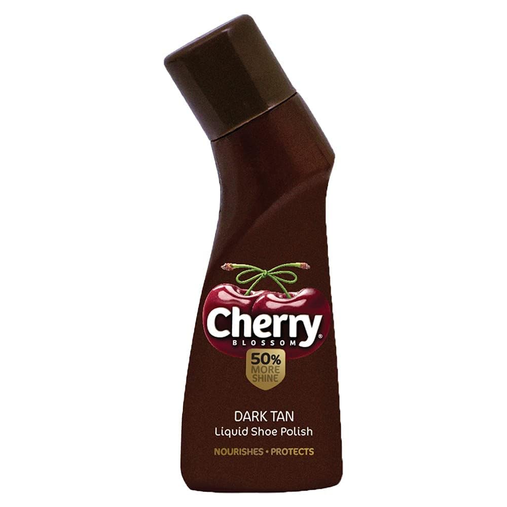Premium Cherry Blossom Liquid Wax Polish (Dark Tan) - 75ml Bottle for Wood Furniture & Floor Care - Perfect for Home Restoration & DIY Projects