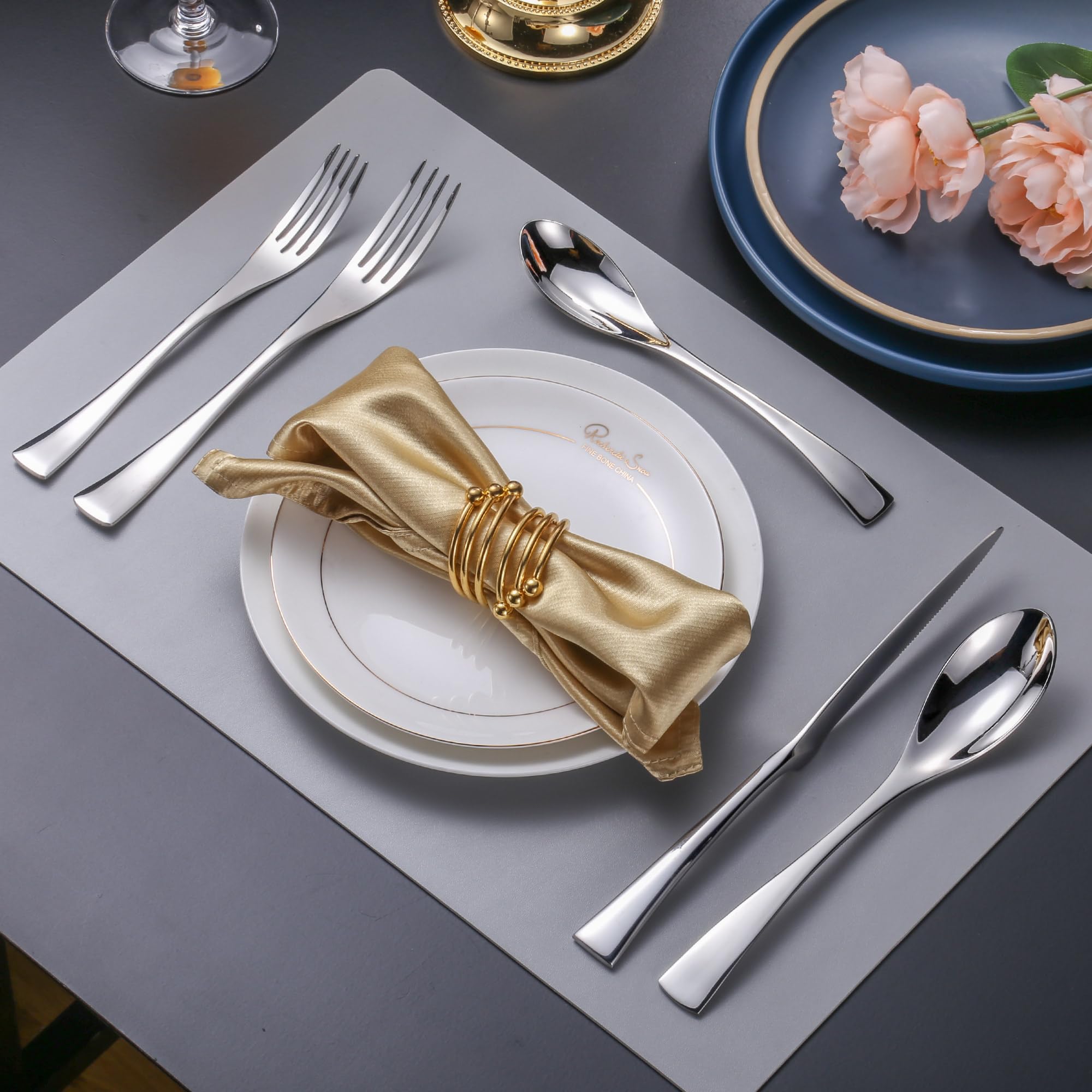 20-Piece Stainless Steel Silverware Set for 4 - 18/10 Heavy Duty Flatware Set with Forged Knives, Mirror Polished Cutlery (Forks, Spoons, Knives) - Dishwasher Safe - Perfect for Dining, Entertaining & Everyday Use