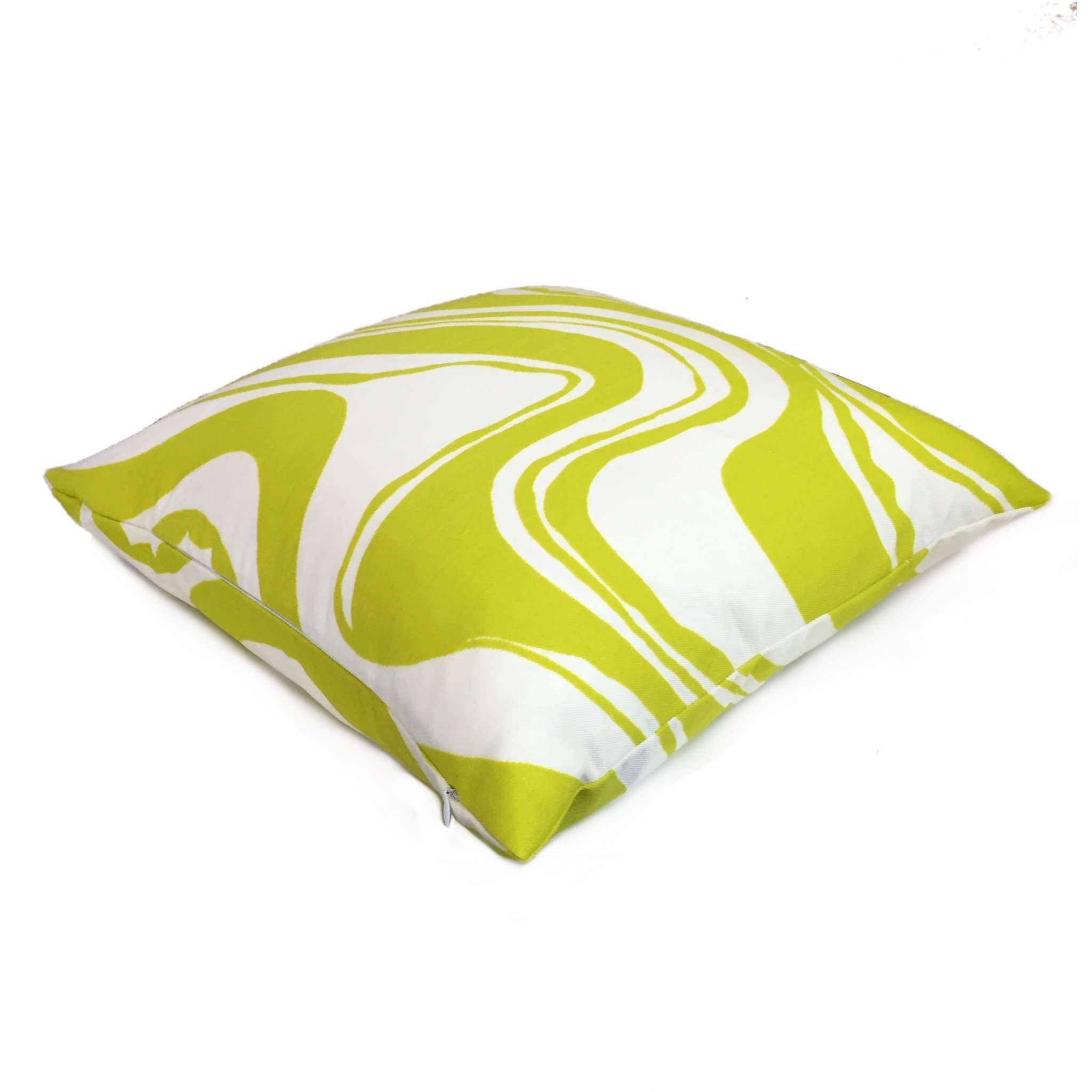 Trina Turk Schumacher Carmel Coastline Pillow Cover - Sulfur Citron Yellow & White - Indoor & Outdoor Decorative Throw Pillow Case - Perfect for Living Room, Patio, or Beach House Decor