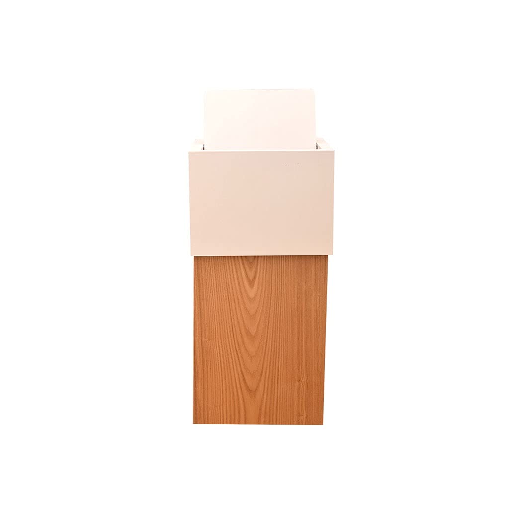 Eco-Friendly Wooden Trash Can with Swing Lid - Durable, Waterproof Storage Bin for Indoor & Outdoor Use - Perfect for Kitchen, Bathroom, Patio, and Office (Color: C)