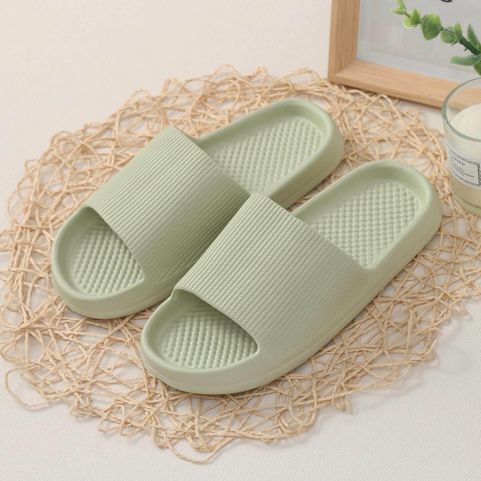 ZHOXINGB Women's Knee High Sandals - Comfortable Leather Strappy Casual Boots for Women, Lightweight Flats in Green | Perfect for Indoor Wear, Summer Outfits & Boho Fashion
