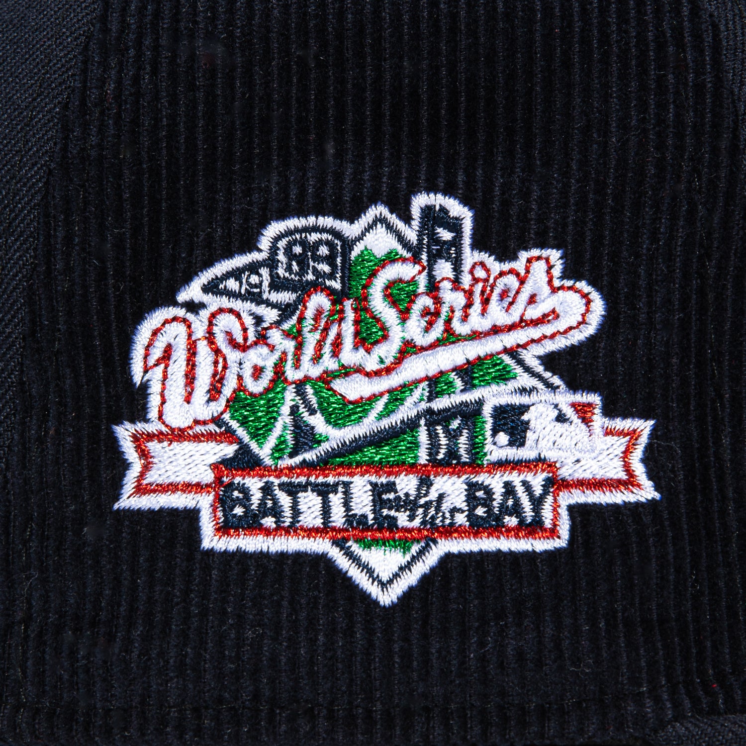 New Era 59Fifty Corduroy MLB Baseball Cap - San Francisco Giants Battle of the Bay Patch Pinwheel Script Snapback Hat in Navy & White | Perfect for Baseball Games, Streetwear Fashion & Sports Fans Collection