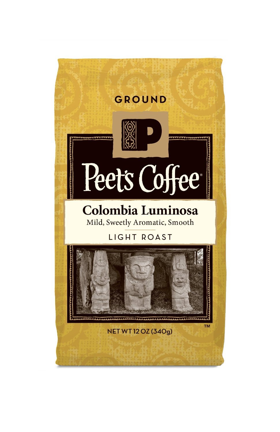 Peet's Coffee Colombia Luminosa Light Roast Ground Coffee - 12oz Bag (Pack of 2) | Premium Arabica Beans for Home Brewing, Office & Gifts