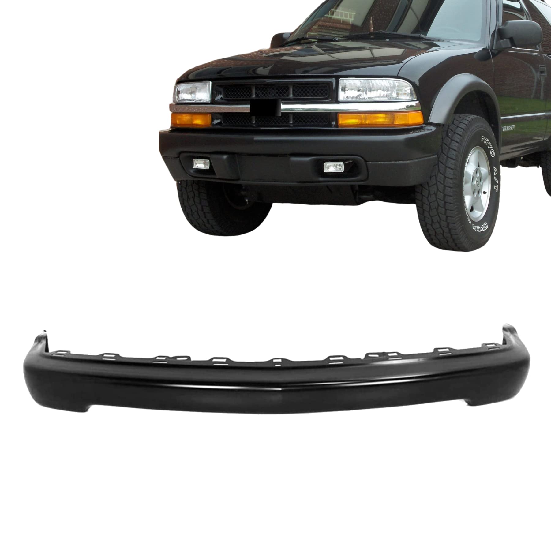 PERFIT LINER Replacement Front Bumper Cover for 1998-2005 Chevy S10 Pickup & S10 Blazer - Compatible with GM1002367 15007660 - Durable Aftermarket Truck Bumper for Off-Road Protection & Style Upgrade