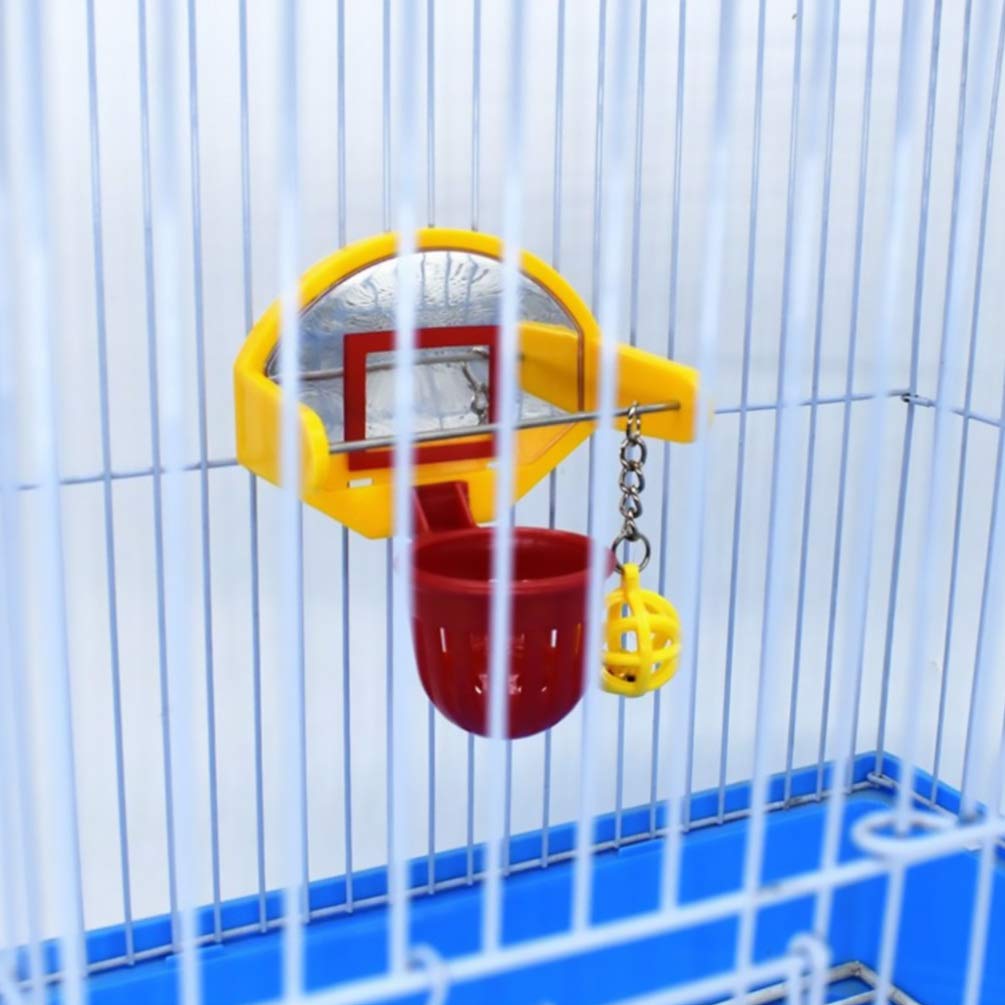 TEHAUX Mini Basketball Toy for Parrots - Interactive Chew Toy & Training Accessory for Budgies, Parakeets, Canaries | Fun Cage Activity for Bird Enrichment & Exercise