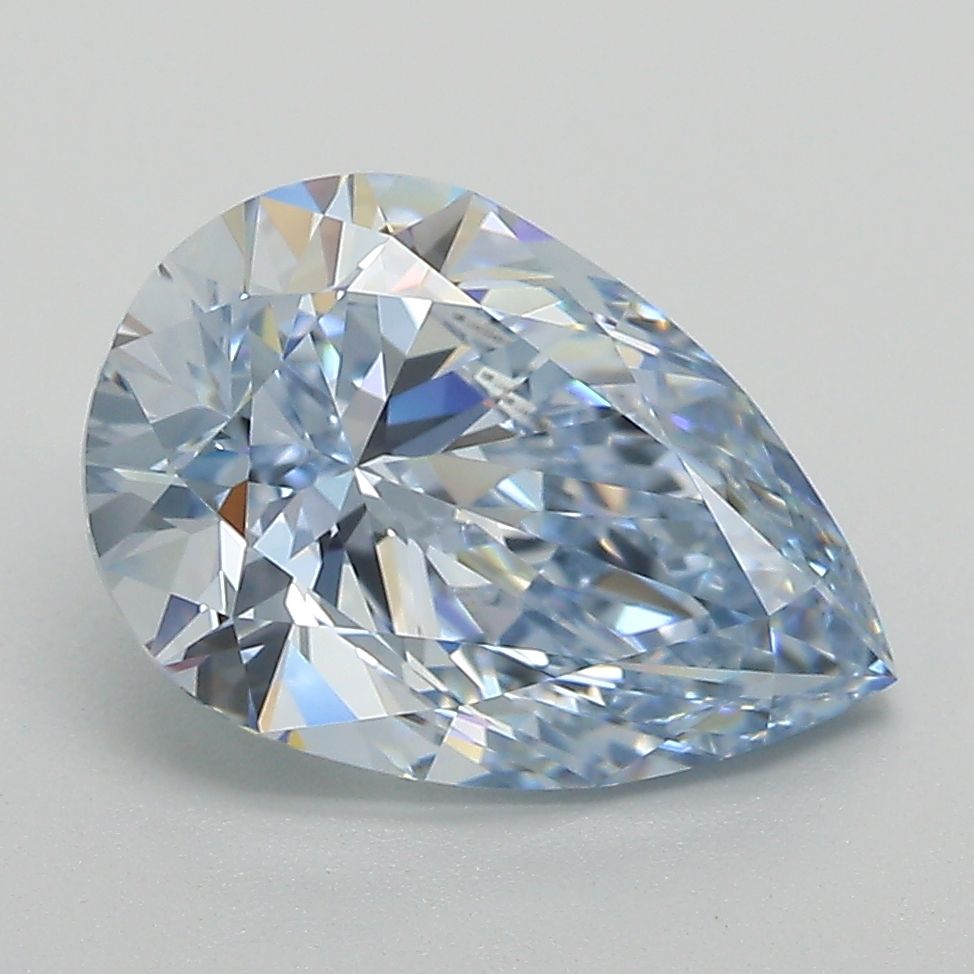 3.19 Carat Pear Cut Fancy Blue Diamond Ring - Elegant Engagement & Wedding Jewelry for Women - Perfect for Proposals, Anniversaries & Special Occasions