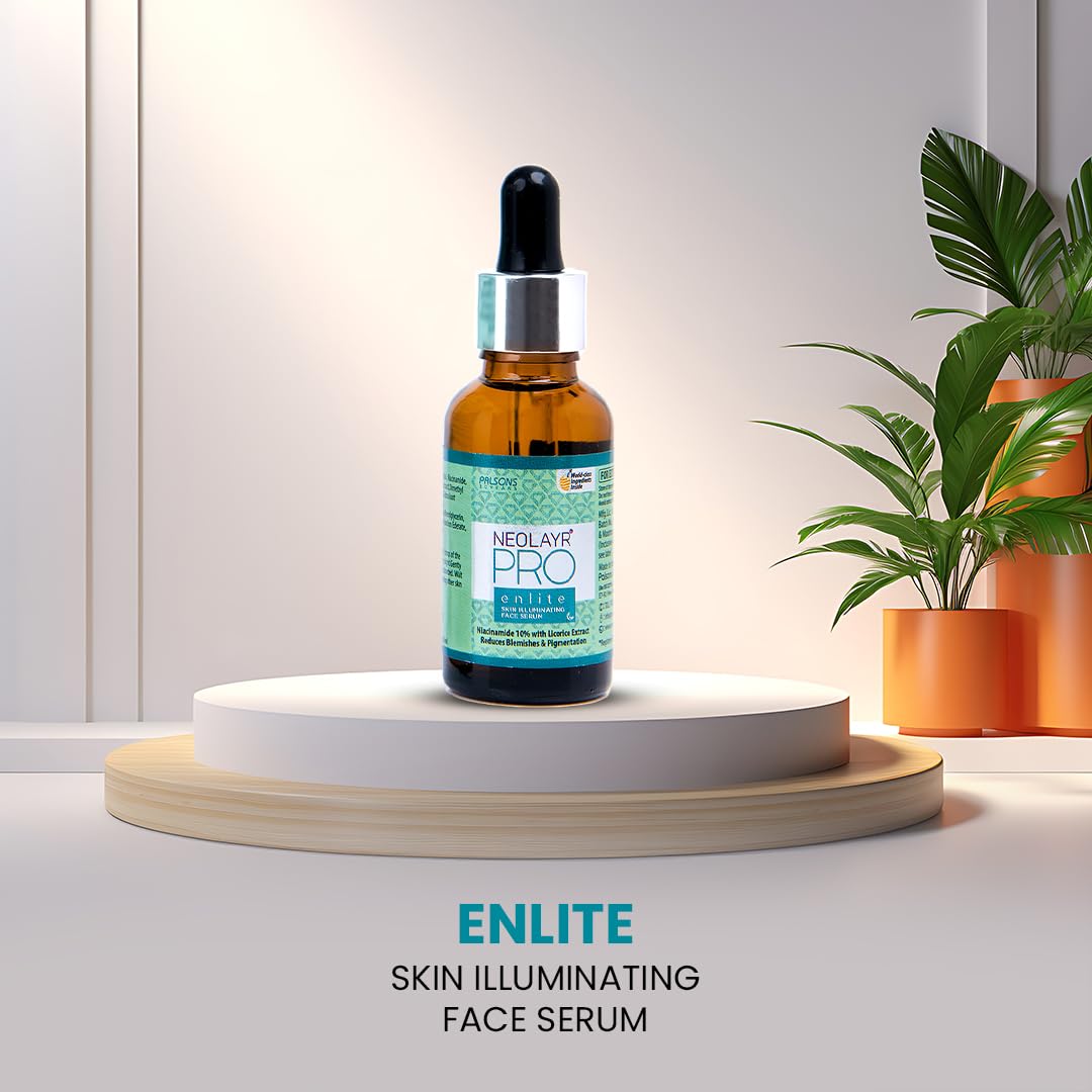 Neolayr Pro Enlite Skin Illuminating Face Serum with Niacinamide - Brightening Formula for Dark Spots & Pigmentation Treatment - 30ml | Perfect for Daily Skincare Routine & Nighttime Repair