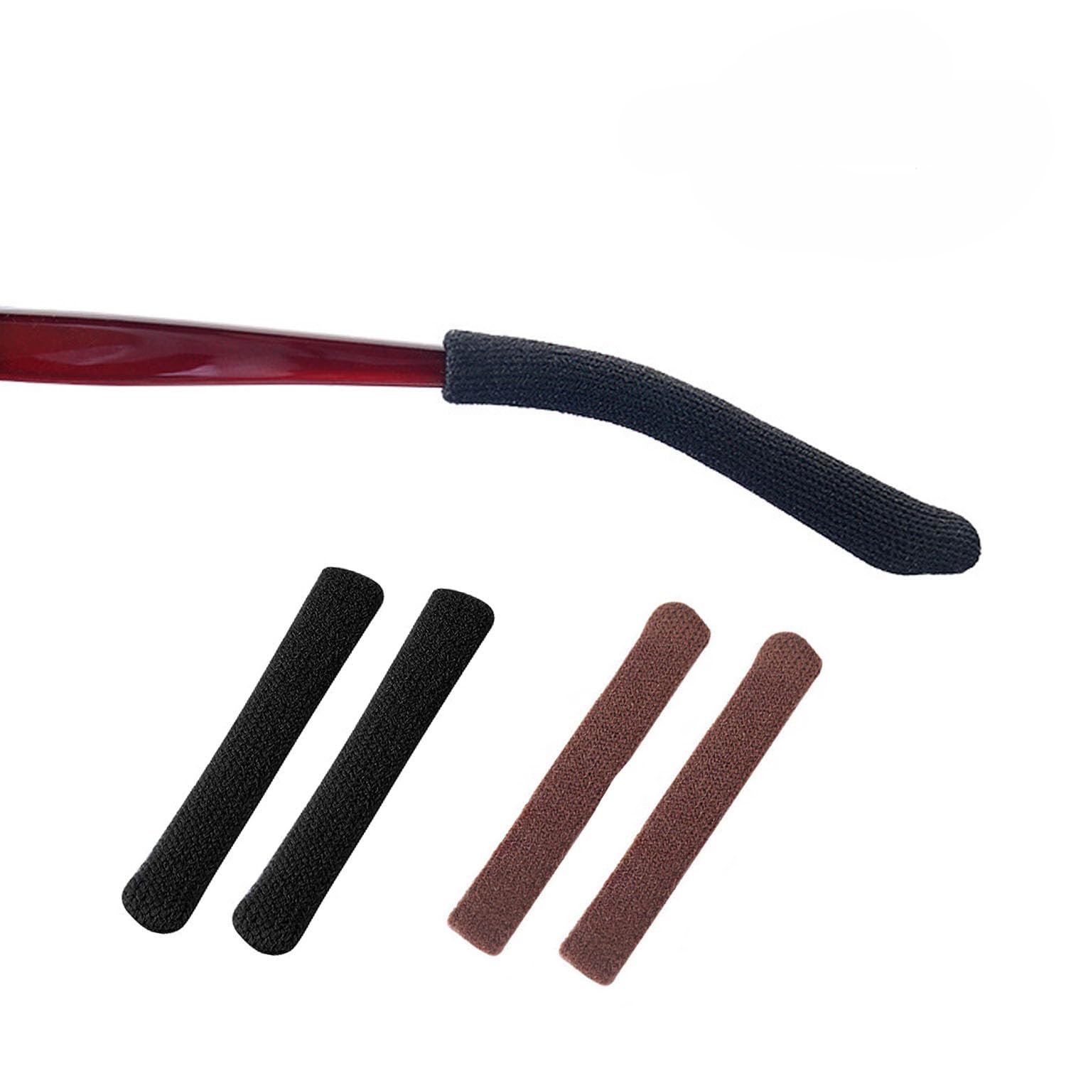 Anti-Slip Elastic Eyeglasses Temple Tips Sleeves - Soft Fabric Glasses Ear Cushions & Grips for Comfortable Wear - Perfect Glasses Accessories for Reading, Working & Daily Use