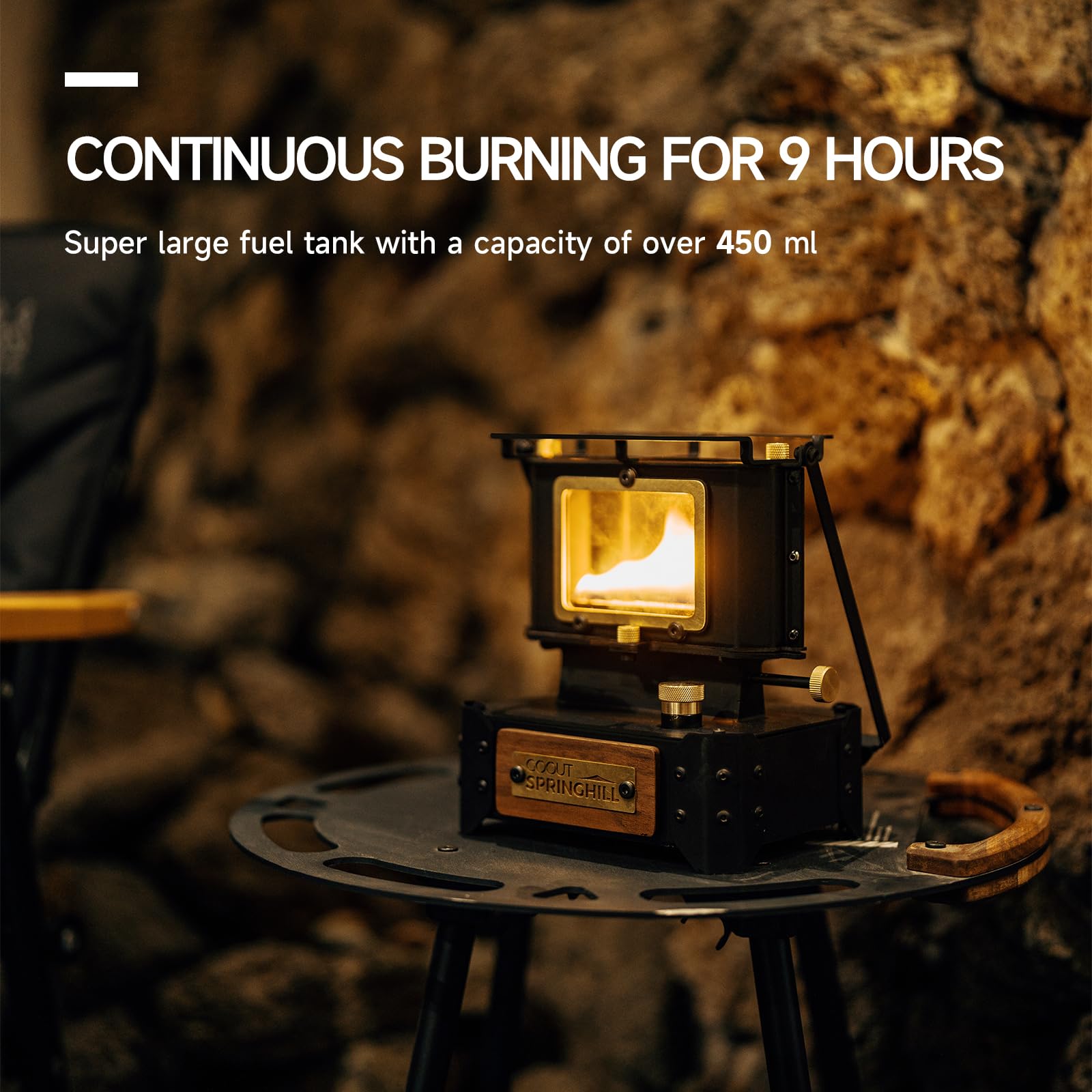 Portable Camping Stove & Oil Lamp - Compact 6.3x4.7x7.5 Inch Outdoor Cooking & Lighting Gear with Storage Bag (Black) - Perfect for Backpacking, Emergency Preparedness, and Campfire Cooking