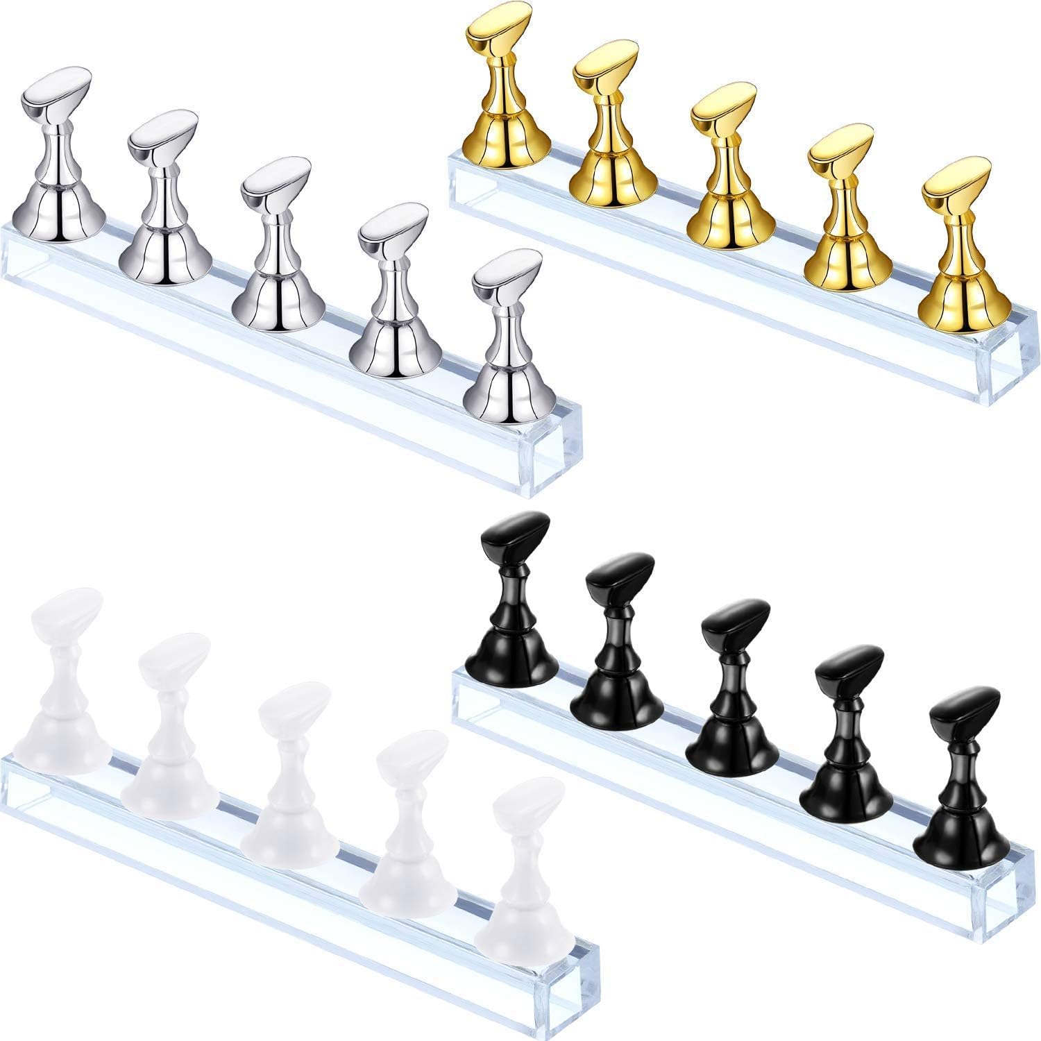 NAILWIND Magnetic Acrylic Nail Display Stand - Professional Nail Tip Holder for Salon & Home Use - Perfect for Nail Art Practice, False Nail Application & DIY Manicures (Black, 1 Set) - Ideal for Nail Technicians, Beauty Students & At-Home Nail Enthusiasts