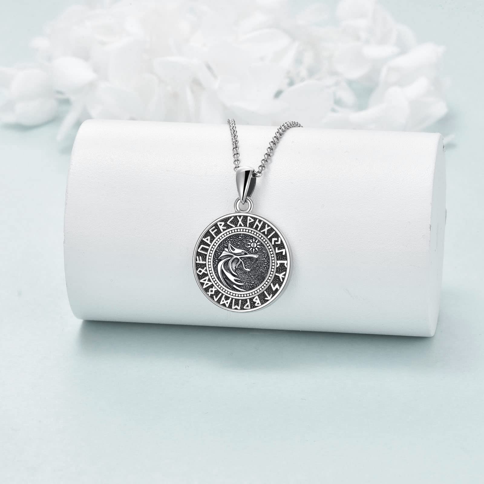 925 Sterling Silver Viking Necklace for Men & Women - Mjolnir Thor Hammer, Star of David, Skull, Wolf & Compass Pendant - Norse Pagan Jewelry Gift for Birthday, Cosplay & Viking Enthusiasts