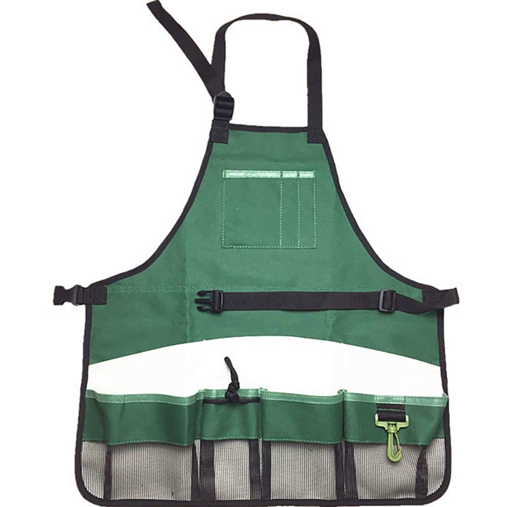 Heavy Duty Oxford Cloth Tool Belt with Adjustable Nylon Strap - Multi-Pocket Waist Bag for Electricians, Carpenters & DIY Projects - Green Work Belt for Construction, Gardening & Home Repairs (One Size)