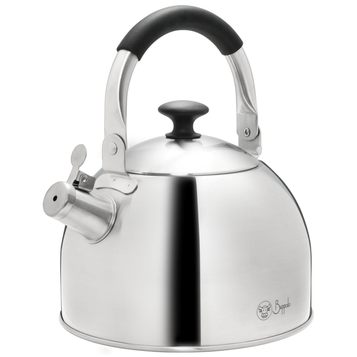 Buffalo ELEGANCE ADVANCE 3.8L Stainless Steel Whistling Kettle with Silicone Handle Cover - Perfect for Home, Office & Tea/Coffee Brewing