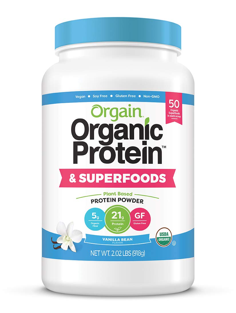 Orgain Organic Protein Powder with Superfoods, Vanilla Bean - 2.02lb | Kids Nutritional Protein Shake, Vanilla (12 Pack) - Perfect for Post-Workout Recovery & Healthy Kids Snacks