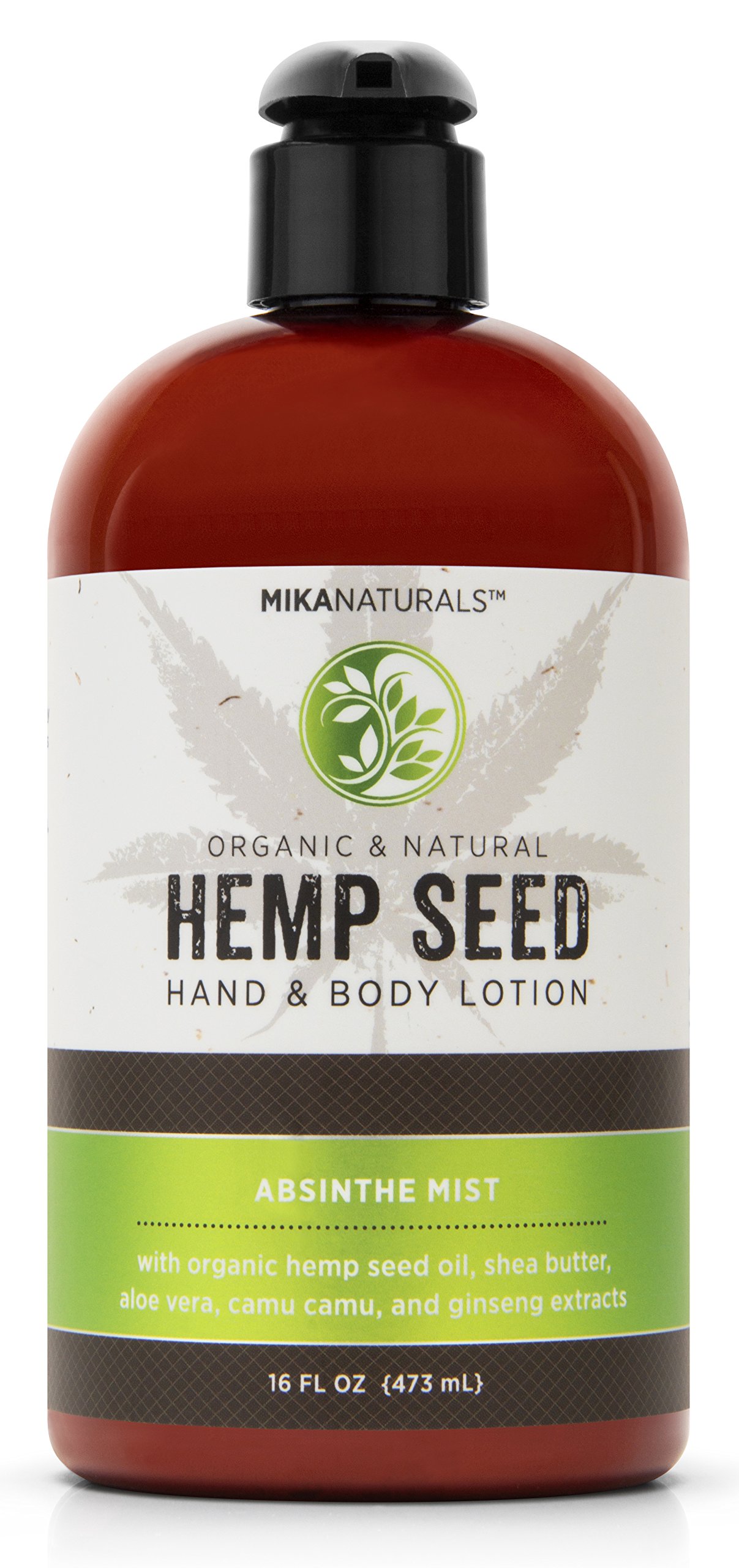 MIKA NATURALS™ Hemp Seed Hand & Body Lotion - Absinthe Mist Scent, 16 fl oz | Moisturizing & Nourishing for Dry Skin | Perfect for Daily Hydration, Spa Days & Gift Giving