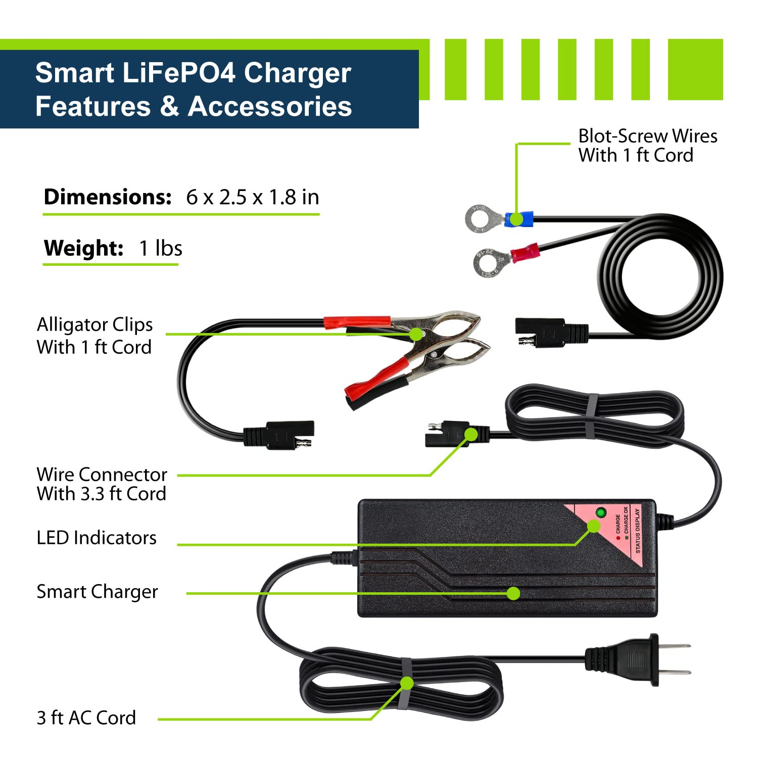 ExpertPower 12V 10Ah LiFePO4 Lithium Battery with 5A Smart Charger - Rechargeable Deep Cycle Battery for RV, Solar, Marine, Trolling Motor & Off-Grid Power Applications