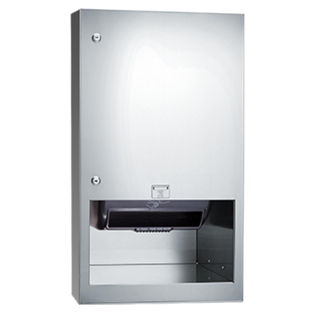 Simplicity 645210A 6 Semi-Recessed Automatic Paper Towel Dispenser - Satin Finish for Restaurants, Offices & Commercial Kitchens