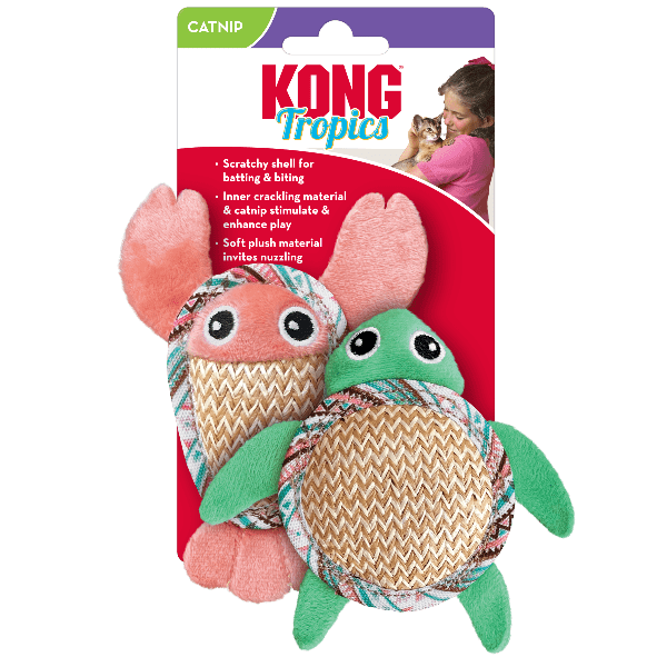 KONG Tropical Pals Cat Toy - Durable Interactive Cat Toys with Feathers for Indoor Play, Exercise & Mental Stimulation - Perfect for Kittens & Adult Cats
