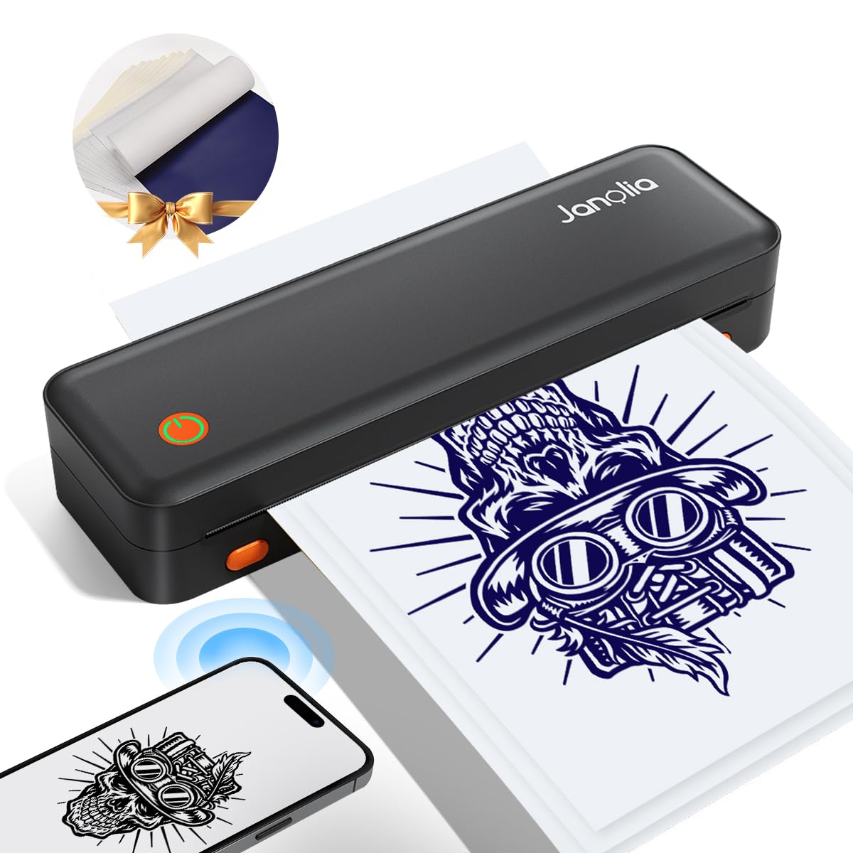 Janolia Wireless Tattoo Stencil Printer - Portable Thermal Printer for Tattoo Artists | 2.24